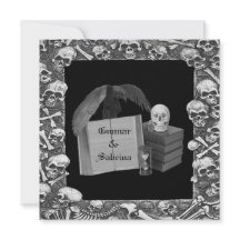 Schwarze u. weiße Romance Schädel Spellbook