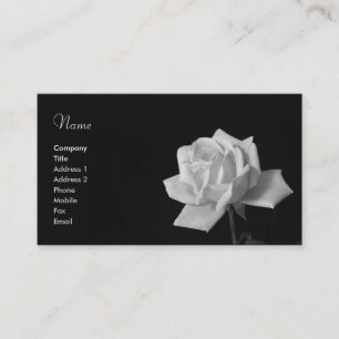 Schwarze u. weiße Rosen-Geschäfts-Karte Visitenkarte