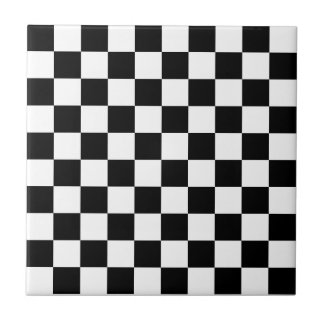 Schwarze u. weiße Schach-Brett-Muster-Fliesen Fliese