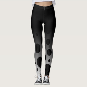 Schwarze u. weiße Spaß-Punkte u. Kreise mit Ombre Leggings