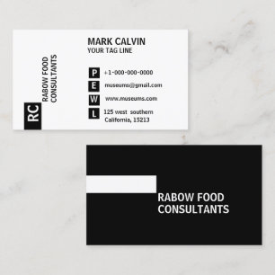 Schwarze u. weiße StandardVisitenkarte Visitenkarte