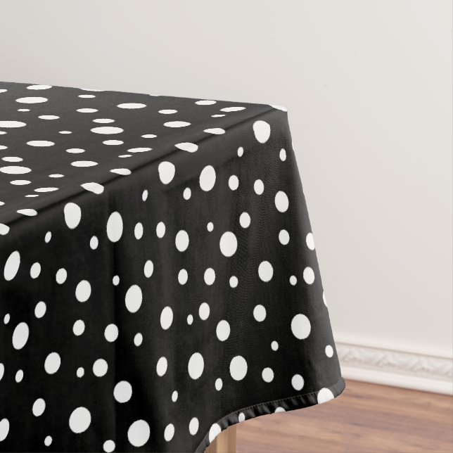 Schwarze u. weiße Tupfen der Tischdecke-"60x84" Tischdecke (Beispiel)