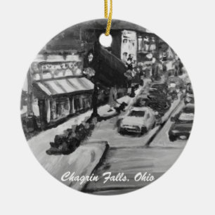 Schwarze u. weiße Verdruss-Fälle, Ohio-Verzierun Keramik Ornament