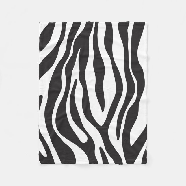 Schwarze u. weiße Zebra-Druck-Fleece-Decke Fleecedecke (Vorderseite)