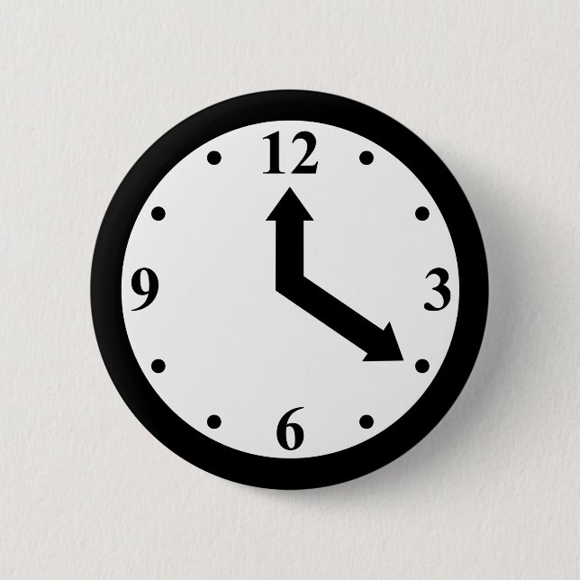 Schwarze Uhr Button (Vorderseite)
