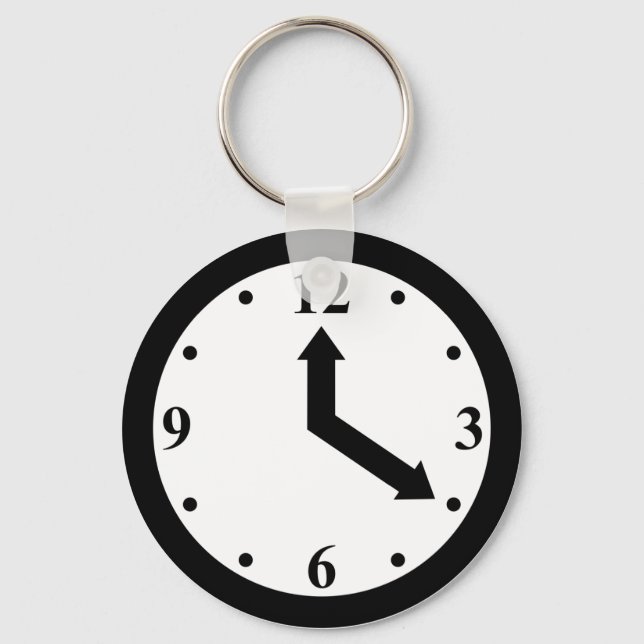 Schwarze Uhr Schlüsselanhänger (Vorderseite)