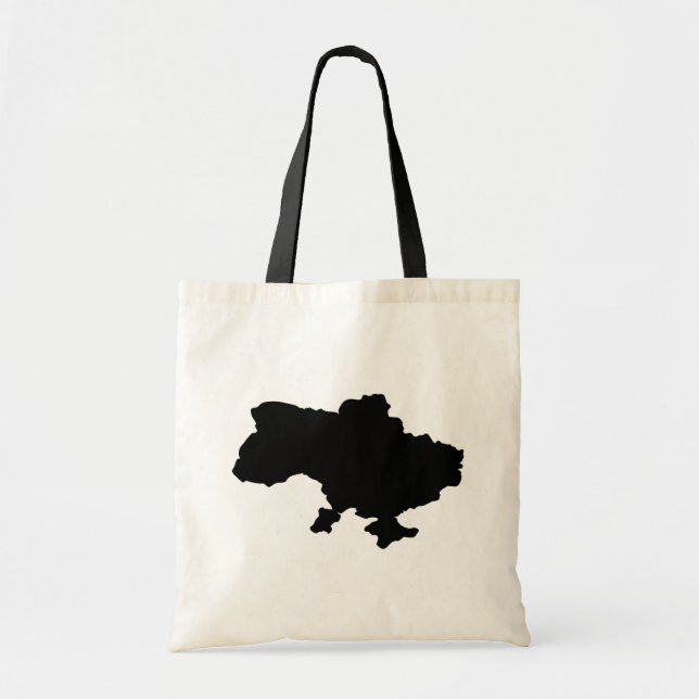 Schwarze Ukrainische Karte Tragetasche (Vorne)