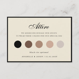 Schwarze Umrandungsfarben-Palette Hochzeitsgästekl Begleitkarte