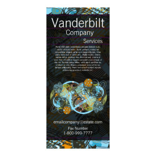 Schwarze und Aquamarine Paisley Rack Card Werbekarte