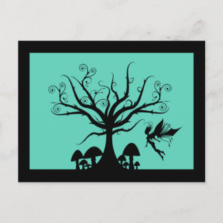 Schwarze und Aquamarine Spooky-Fairy-Postkarte Postkarte