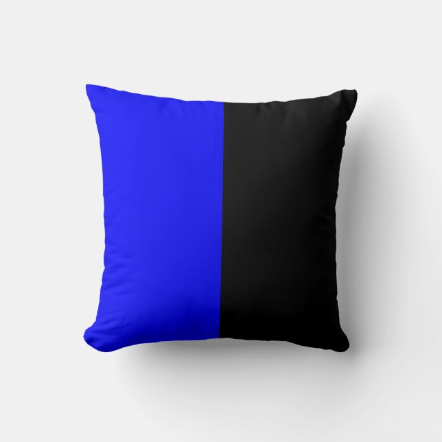 Schwarze und Blau-aufgeteilte Farbe Kissen (Vorderseite)