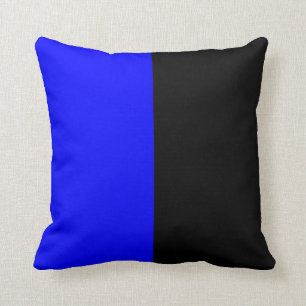 Schwarze und Blau-aufgeteilte Farbe Kissen