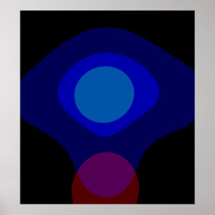 Schwarze und blaue abstrakte Kunst 523 Poster