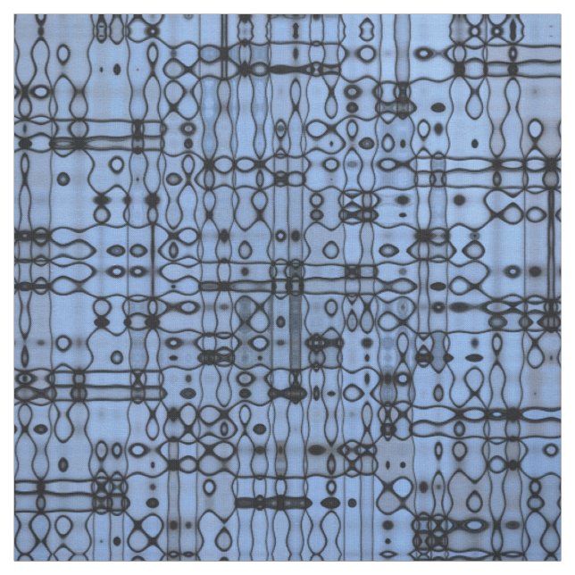 Schwarze und blaue abstrakte Linien Stoff (Muster)