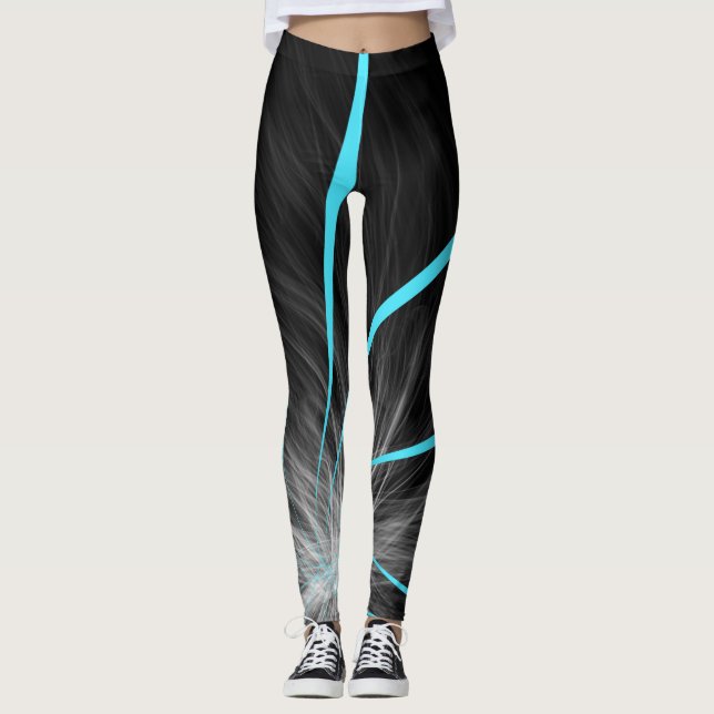 Schwarze und blaue Atmosphäre Leggings (Vorderseite)
