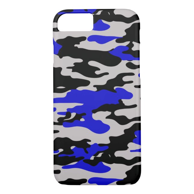 Schwarze und blaue Camouflage - iPhone 7 Fall Case-Mate iPhone Hülle (Rückseite)