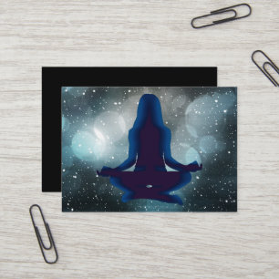 Schwarze und blaue Meditations-Yoga-Geschäftskarte Visitenkarte
