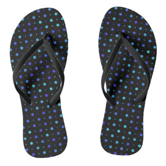 Schwarze und blaue Punkte Flip Flops