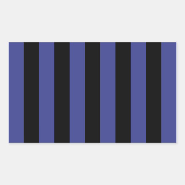 Schwarze und blaue Streifen Rechteckiger Aufkleber (Vorderseite)