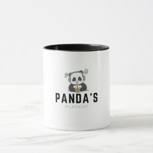 Schwarze und blaue süße Pandas Playlist-Tasse Tasse