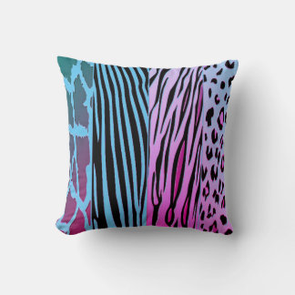 Schwarze und blaue Tierdruck-Zebra-Streifen-Kissen Kissen