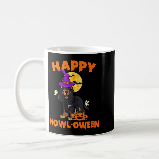 Schwarze und braune Cocker Spaniel-Hexe Damen Kaffeetasse (Links)