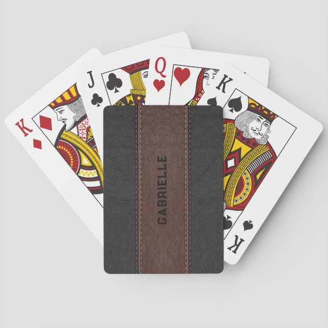 Schwarze und braune Imitate Ledertextilien, Spielk Spielkarten (Rückseite)