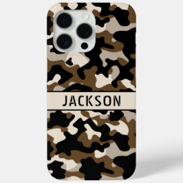 Schwarze und braune Tarnung Personalisiert Case-Mate iPhone Hülle