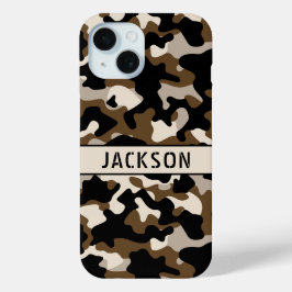 Schwarze und braune Tarnung Personalisiert Case-Mate iPhone Hülle