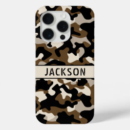 Schwarze und braune Tarnung Personalisiert Case-Mate iPhone Hülle