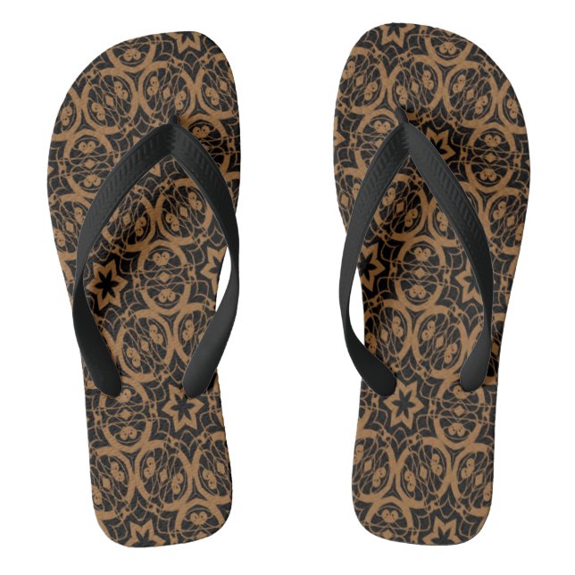 Schwarze und Bronzeöle 2675 Flip Flops (Fußbett)