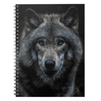 SCHWARZE UND BROWN-WOLF-MALERIE NOTIZBLOCK