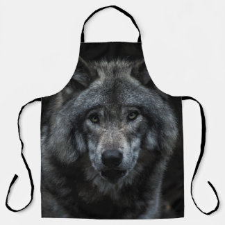 SCHWARZE UND BROWN-WOLF-MALERIE SCHÜRZE