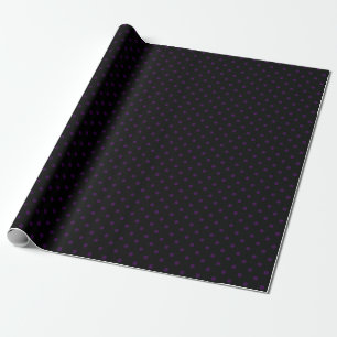 Schwarze und dunkle Lila Polka-Punkte Geschenkpapier
