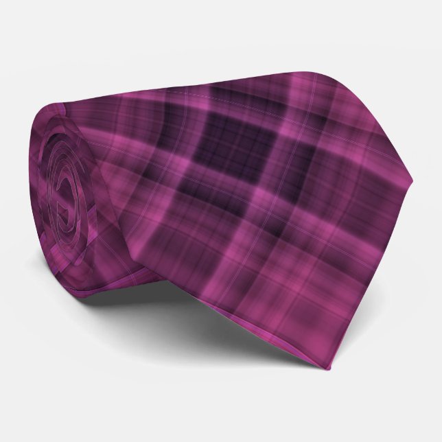 Schwarze und dunkle Magenta Krawatte (Gerollt)