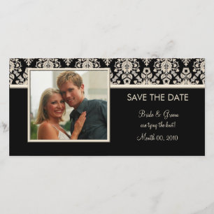 Schwarze und ElfenbeinDamaskus Save the Date Fotok