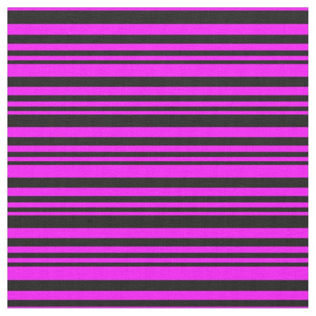 Schwarze und Fuchsienstreifen/Linienmuster Stoff (Nahaufnahme)