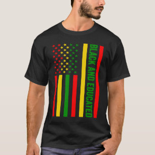 Schwarze und gebildete amerikanische Flagge Schwar T-Shirt