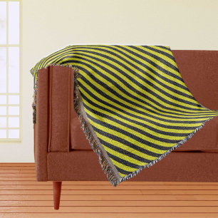 Schwarze und gelbe diagonale Streifen Wurfdecke Decke