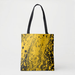 Schwarze und gelbe Farbspritzer Tasche