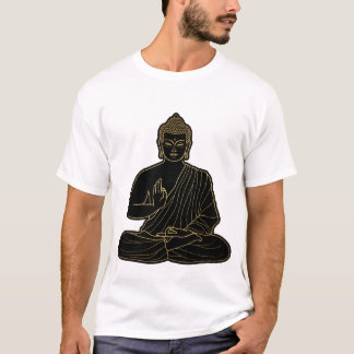 Schwarze und gelbe Gautama-Buddha-Illustration, Go T-Shirt