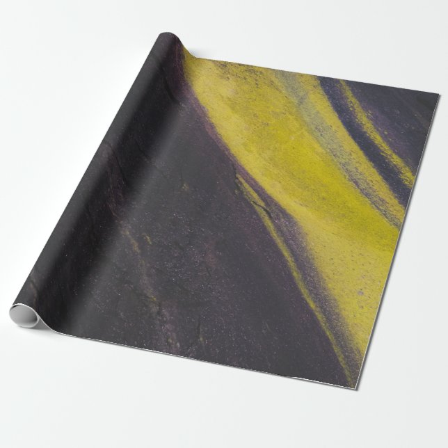 Schwarze und gelbe Oberfläche Geschenkpapier (Ungerollt)