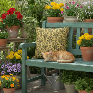 Schwarze und gelbe Outdoor-Kissen 50x50 cm Kissen