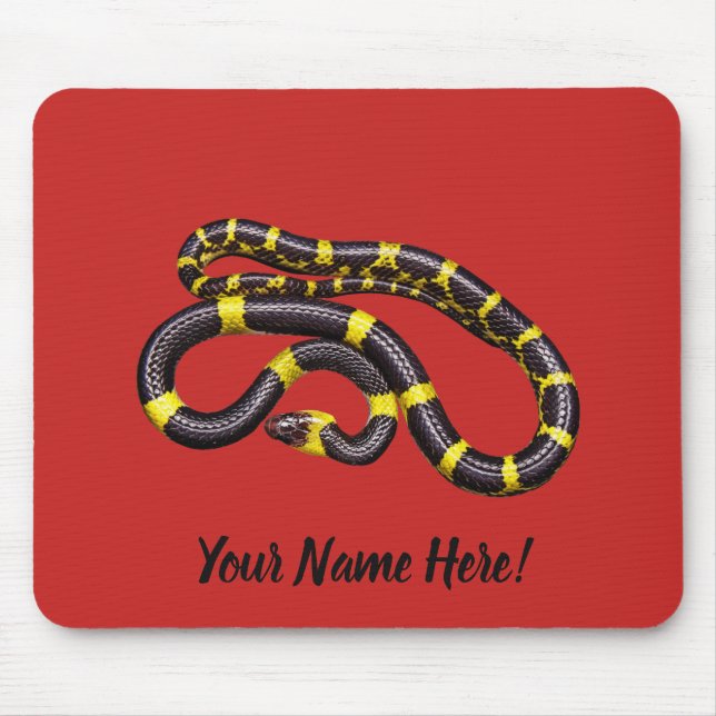 Schwarze und gelbe Schlange Mousepad (Vorne)