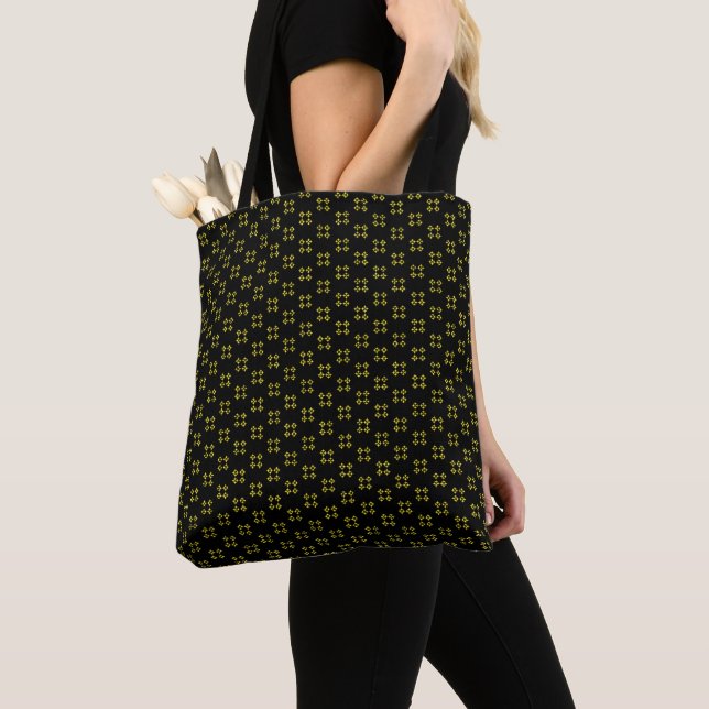 Schwarze und gelbe Tragetasche Tasche (Von Nahem)