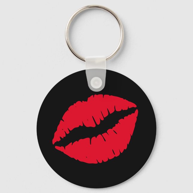 Schwarze und Girl-rote Lippen Schlüsselanhänger (Vorderseite)