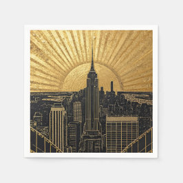 Schwarze und goldene Art Deco-Papier-Servietten Serviette