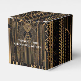 Schwarze und goldene Art Deco Party Favor Box Geschenkschachtel