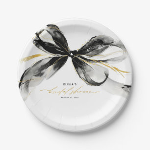 Schwarze und goldene Bowle Sophisticated Bridal Sh Pappteller