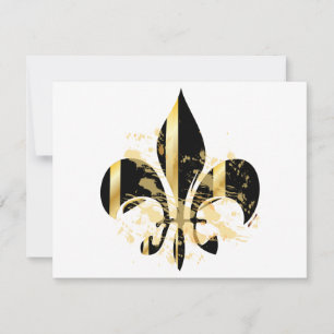 Schwarze und goldene Fleur de Lis